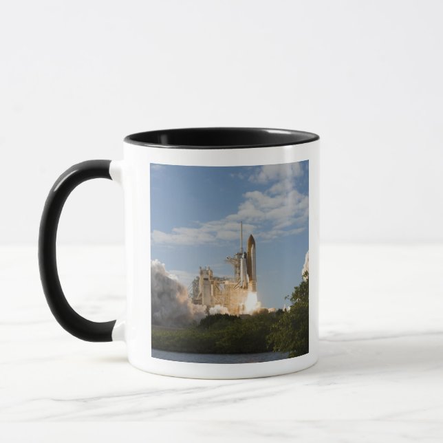 Space Shuttle Atlantis lifts off 7 Mug (Left)