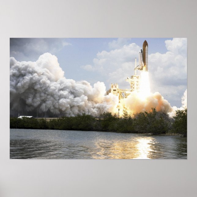 Space Shuttle Atlantis lifts off Poster (Front)