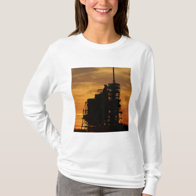 Space Shuttle Atlantis on the launch pad T-Shirt (Front)