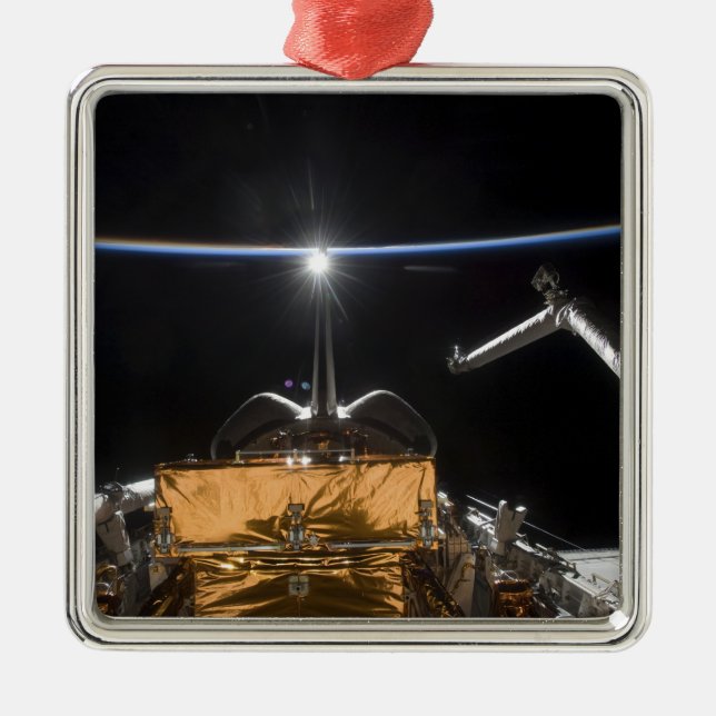 Space Shuttle Atlantis' payload bay Metal Tree Decoration (Front)