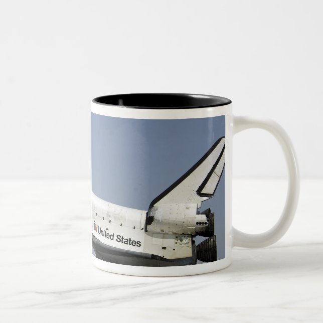 Space Shuttle Atlantis prepares for landing Two-Tone Coffee Mug (Right)