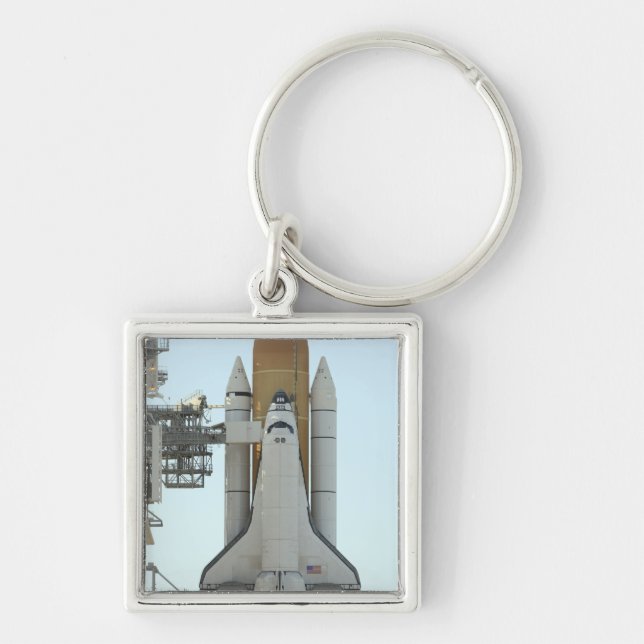 Space shuttle Atlantis sits on the launch pad Key Ring (Front)