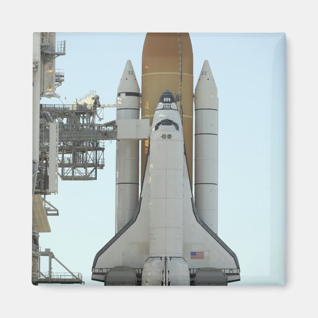 Space shuttle Atlantis sits on the launch pad Magnet (Front)