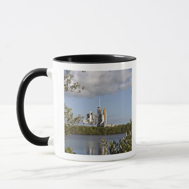 Space Shuttle Atlantis sits ready Mug (Left)