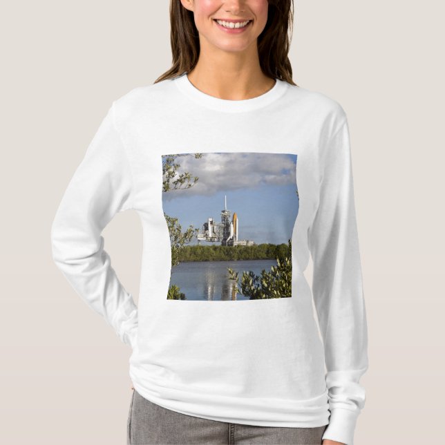 Space Shuttle Atlantis sits ready T-Shirt (Front)