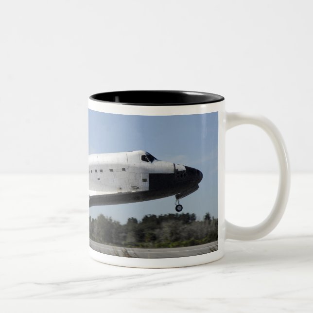 Space shuttle Atlantis touches down Two-Tone Coffee Mug (Right)