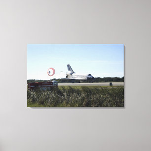 Space shuttle Atlantis unfurls its drag chute 3 Canvas Print