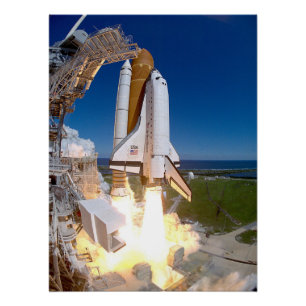 Space shuttle background poster
