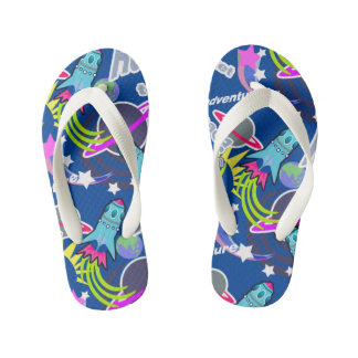 Space Shuttle Blue. Kid's Flip Flops