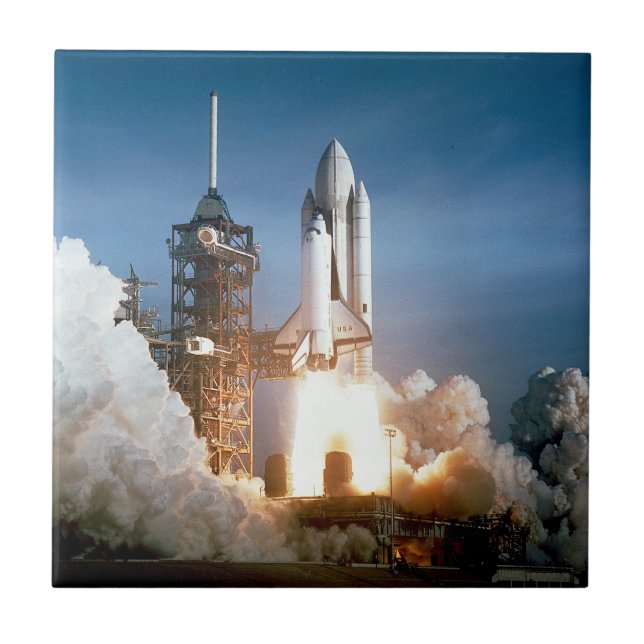 Space Shuttle Columbia Blasts Off Tile (Front)
