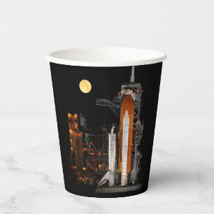 Space Shuttle Discovery and Moon Paper Cup