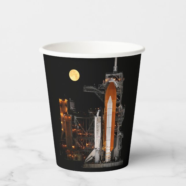 Space Shuttle Discovery and Moon Paper Cup (Front)