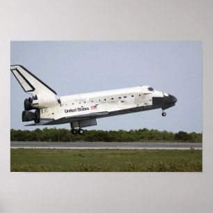 Space Shuttle Discovery approaches landing 4 Poster