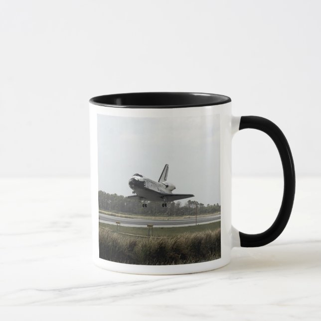 Space Shuttle Discovery approaches landing Mug (Right)