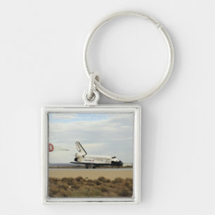 Space Shuttle Discovery deploys its drag chute Key Ring