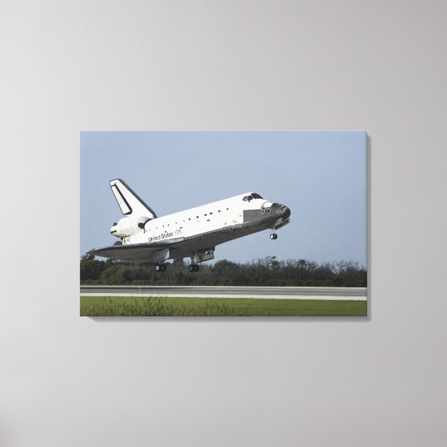 Space shuttle Discovery lands on Runway 33 2 Canvas Print (Front)