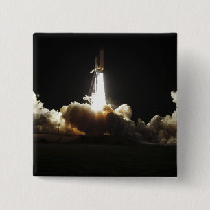 Space shuttle Discovery lifts off 15 Cm Square Badge