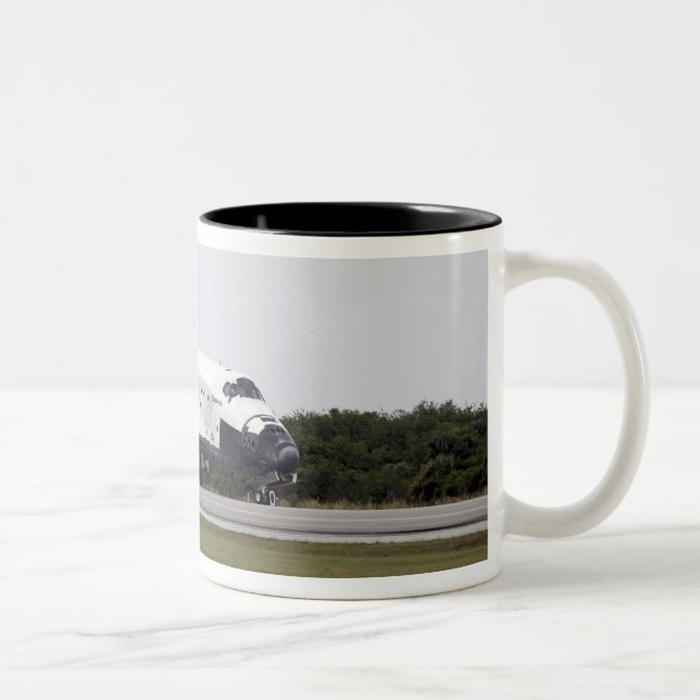 Space Shuttle Discovery on the runway Two-Tone Coffee Mug (Right)