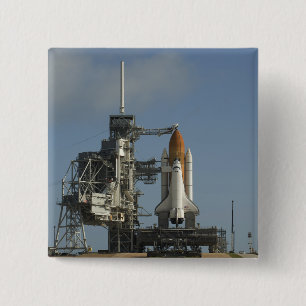 Space Shuttle Discovery sits ready 2 15 Cm Square Badge