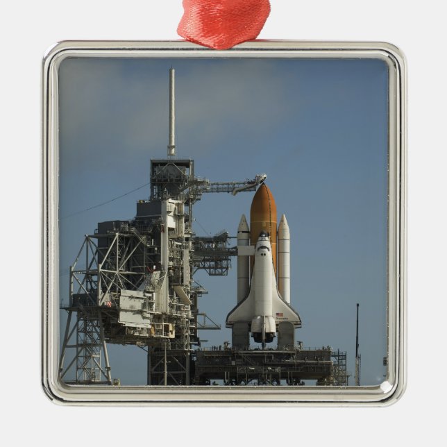 Space Shuttle Discovery sits ready 2 Metal Tree Decoration (Front)