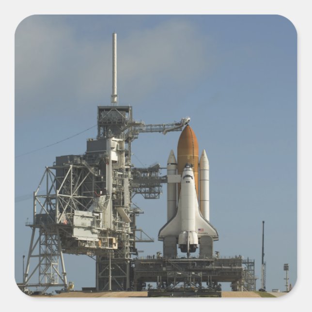Space Shuttle Discovery sits ready 2 Square Sticker (Front)