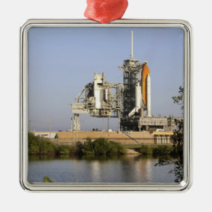 Space Shuttle Discovery sits ready 3 Metal Tree Decoration