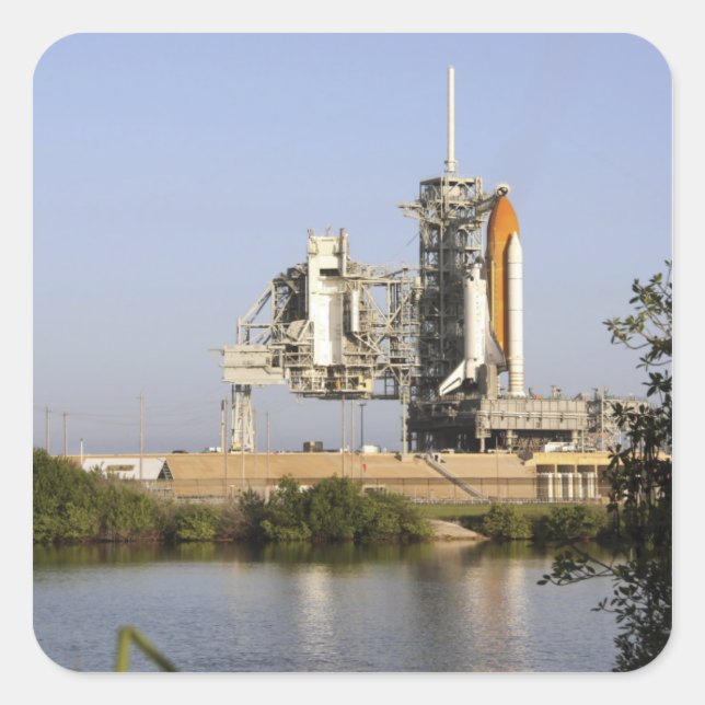 Space Shuttle Discovery sits ready 3 Square Sticker (Front)