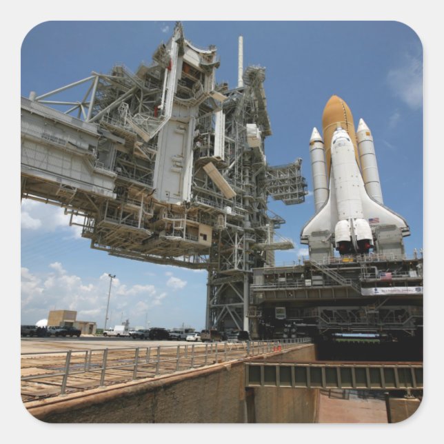 Space Shuttle Discovery Square Sticker (Front)
