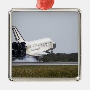 Space Shuttle Discovery touches down 2 Metal Tree Decoration