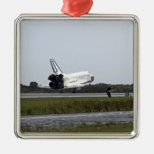 Space Shuttle Discovery touches down 3 Metal Tree Decoration
