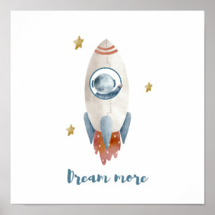 Space Shuttle Dream More white Colour Poster