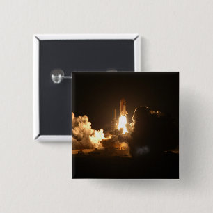 Space Shuttle Earth Orbital Spacecraft Night Canva 15 Cm Square Badge