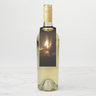 Space Shuttle Earth Orbital Spacecraft Night Canva Bottle Tag