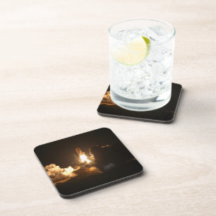 Space Shuttle Earth Orbital Spacecraft Night Canva Coaster