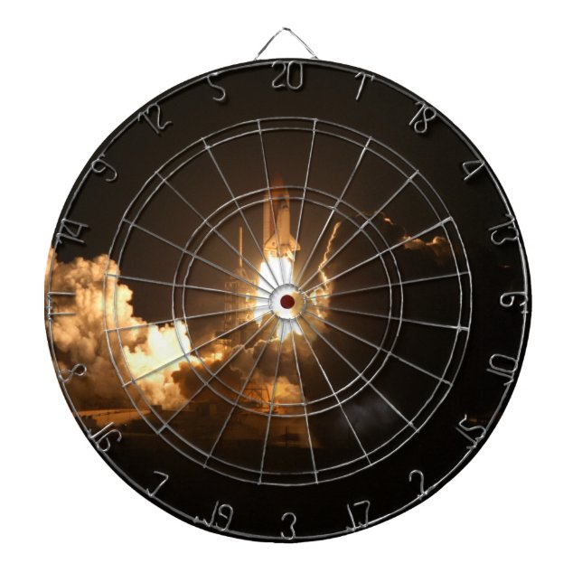Space Shuttle Earth Orbital Spacecraft Night Canva Dartboard (Front)