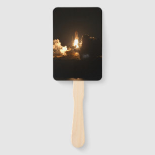 Space Shuttle Earth Orbital Spacecraft Night Canva Hand Fan