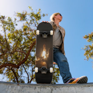 Space Shuttle Earth Orbital Spacecraft Night Canva Skateboard