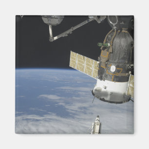 Space shuttle Endeavour, a Soyuz spacecraft Magnet