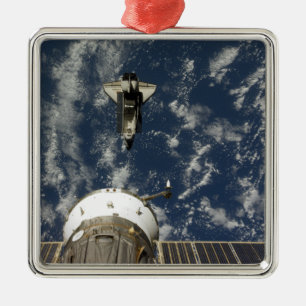 Space Shuttle Endeavour and a Soyuz spacecraft Metal Tree Decoration