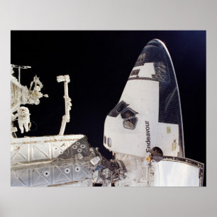 Space Shuttle Endeavour docked with the ISS Poster