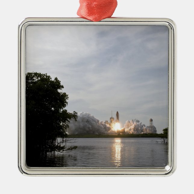 Space Shuttle Endeavour lifts off 3 Metal Tree Decoration (Front)