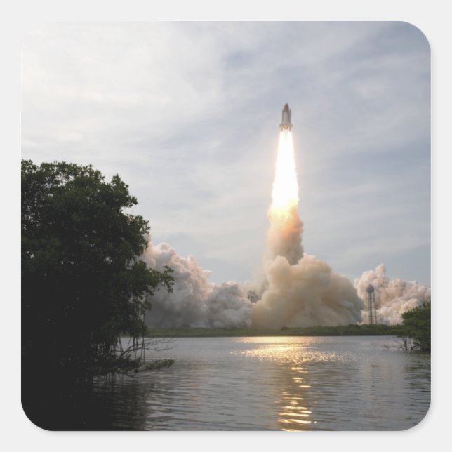 Space Shuttle Endeavour lifts off 4 Square Sticker (Front)