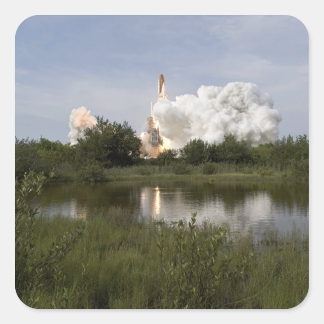 Space Shuttle Endeavour lifts off 6 Square Sticker (Front)