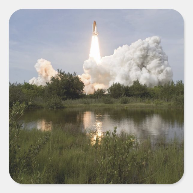 Space Shuttle Endeavour lifts off 7 Square Sticker (Front)