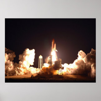 Space Shuttle Endeavour night lift-off Poster