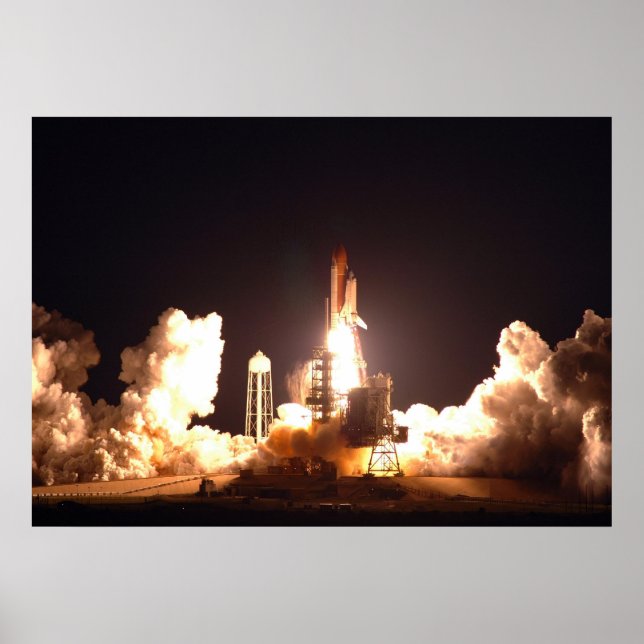 Space Shuttle Endeavour night lift-off Poster (Front)