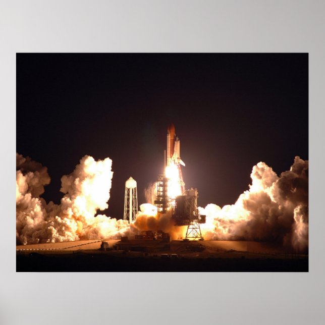 Space Shuttle Endeavour night lift-off Poster (Front)