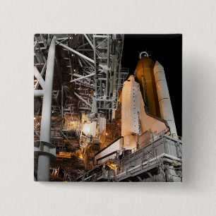 Space Shuttle Endeavour on the launch pad 15 Cm Square Badge