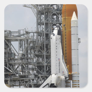 Space Shuttle Endeavour on the launch pad 2 Square Sticker