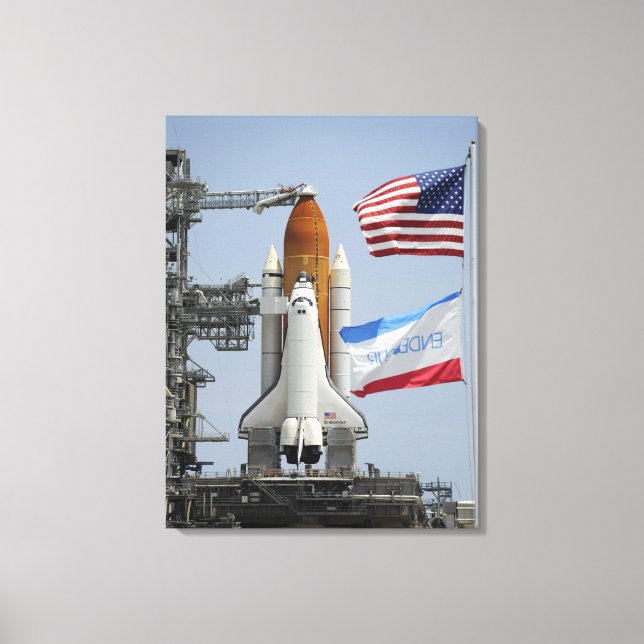 Space Shuttle Endeavour on the launch pad 3 Canvas Print (Front)